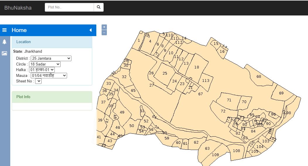 Bhu Naksha map and plot info screenshot